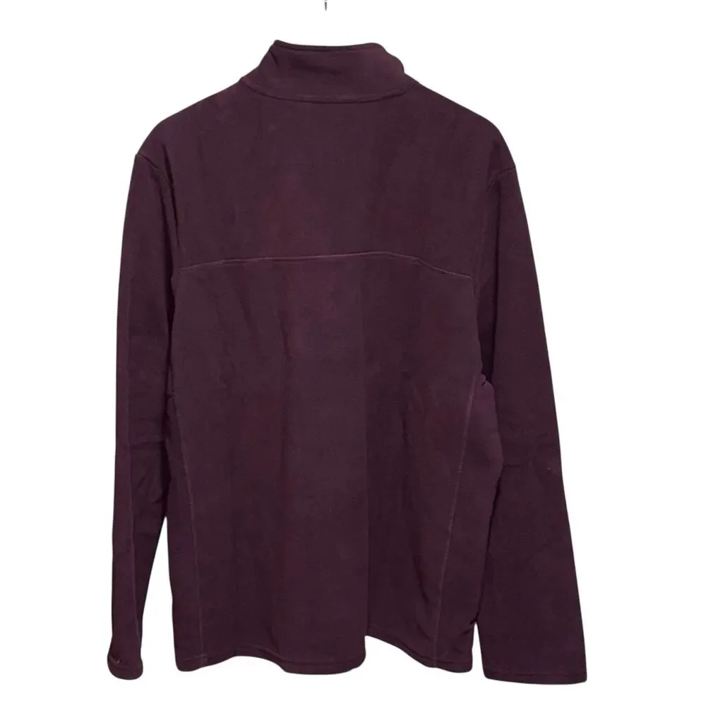 Sweater for Men's Burgundy microfleece pull over Zip neck long sleeve SZ/ M